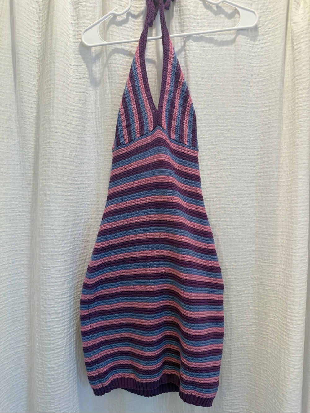 Wild Fable Striped Crochet Halter Bodycon Mini Dress